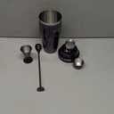 KITESSENSU Cocktail Shaker Set, Stainless Steel Martini Shaker Set with 24 Ounce Cocktail Mixer with Drink Shaker, Measuring Jigger, Bar Spoon & Drink Recipe Guide, Black