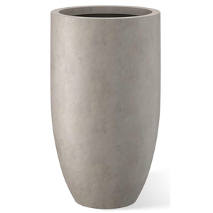 Kante 24 Inch Tall Round Concrete Planter, Large Indoor Outdoor Plant Pots with Drainage Hole and Rubber Plug, Modern Decorative Garden Pots for Home Patio Porch, Natural Concrete