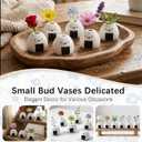 6PCS Mini Ceramic Bud Vases Magnets for Fridge, Tiny Magnetic Rice Ball Vases Refrigerator Accessories, Pot Magnet for Real Flowers, Funny Aesthetic Plant Pot Locker Office Kitchen Decoration (Colorful)