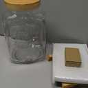 Drink Dispenser with Wood Stand and Lid,2 Gallon Glass Beverage Dispenser with Stainless Steel Spigot for Parties,Picnics,Barbecues,Lemonade,Sun tea Jar,ice coffee,Laundry Detergent Dispenser