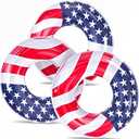 3 Pack Inflatable USA Flag Pool Floats for Kids Adults - 35.5 inch Swim Tubes Rings for Lake Beach, Red White & Blue Pool Floaties Summer Pool Party 250th Anniversary America Flag Patriotic Toy