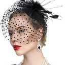 Cizoe Fascinator Hats for Women 20s 50s Vintage Pillbox Hat Kentucky Derby Fascinators Flower Veil Wedding Tea Party Hat