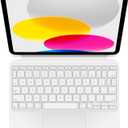 Apple Magic Keyboard Folio: iPad Keyboard and case for iPad (A16 and 10th Generation), Detachable Two-Piece Design that attaches magnetically, Built-in trackpad, US English White