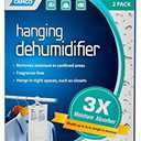 Camco 44286 Fragrance Free Hanging Dehumidifier-Convenient Hook Absorbs up to 3x Its Weight in Water, Reduces Moisture and Humidity in Closets and Tightly Confined Spaces, 2 Pack