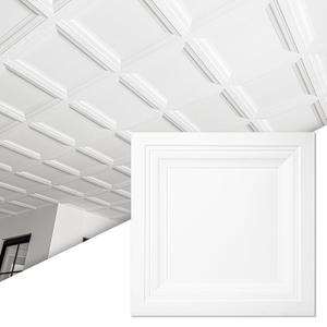 Art3d 12-Pack Square Drop Ceiling Tile 2ft x 2ft in White, PVC Ceiling Panel 24 x 24in. - Compatible with 15/16" Drop Ceiling Grid System