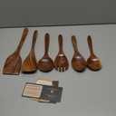 Wooden Spoons for Cooking Wooden Kitchen Utensils Set, 5 Pcs Teak Wood Utensil Set Comfortable Grip NonStick Wooden Cooking Utensils