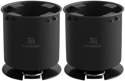 JUIOHAKY Pack of 2 Stainless Steel Paddle Board Cup Holder, Multi-Functional SUP Cup Holder for Drink with Action Mount (Black), Inflatable Stand Up Paddle Board Accessories Fits Large Water Bottle