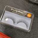 Highlight Dark Brown Mix Honey Blonde Long Layered Wavy Wigs with Bangs for Black White Women Synthetic Highlight Brown Layered with Curtain Bangs Wig Body Wave Shaggy Hair for Daily Use 24Inch and MAC Color Eyelash