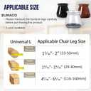 BUMACO 40Pcs Chair Leg Floor Protectors Chair Leg Protectors for Hardwood Floors Silicone Pads Covers to Protect Floors Universal L Clear Fit (1-5/16"~2")