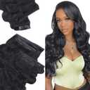 IDN BEAUTY 5+4 Invisible Seamless Clip in Hair Extensions Human Hair Combo Pack, Body Wave 20 Inch 140g 5pcs Invisible Edge and 4pcs Seamless Clip ins for Black Women Natural Black No Leave Out