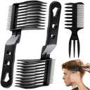 Blend Friend Fade Comb Set Black Professional Barber Combs for Men & Boys, Self Haircutting Tools for Fading & Blending, Salon or Home Use (3PC Balck)