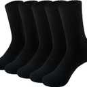 MAGIARTE Mens Athletic Compression Cotton Crew Socks Non Slip Design Multi Sports Socks for Men 5 Pairs (10-13, 5 Pairs, Color#02 Black)