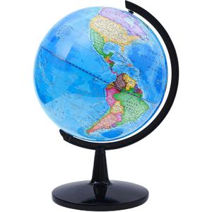 World Globe for Children and Adults, 12 inch Educational Spinning Earth Map with Stand, Self-Assembled Interactive World Globes for Kids Teacher, Classroom, Students Desk, Room and Office Decor