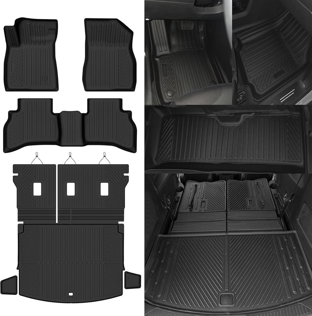 Custom Fit Floor Mats for 2021-2025 2026 Chevrolet Trailblazer AWD(Only Fit Cargo in Upper Deck Position), All Weather TPE Floor Liners with Trunk Mat & Backrest Protectors, Interior Accessories