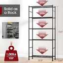 2-Pack 5-Tier Steel Garage Storage Shelves, 33.5"x12.6"x72", Black