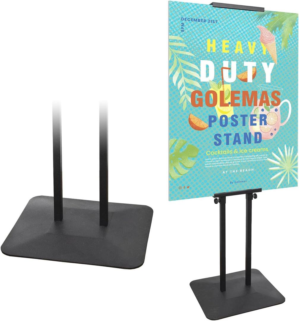 Poster Board Stand for Display, Floor Sign Holder for Banner Foam Board with 5.2lb Super Heavy Duty Base, Double Sided Display and Height Adjustable, for Business Advertising (1Pack)