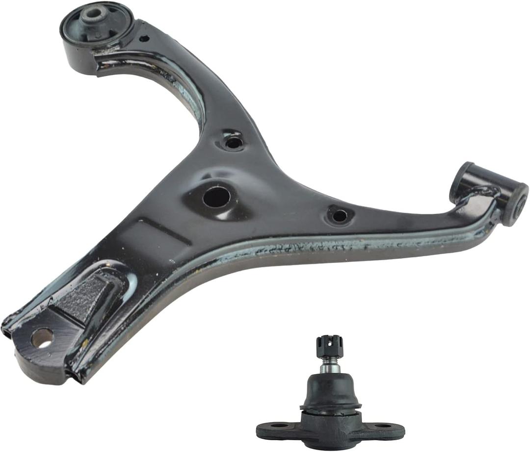 TRQ Front Right Lower Control Arm with Ball Joint Set Passenger Side Compatible with 2006-2011 Hyundai Accent Kia Rio Rio5