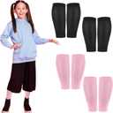 Tarpop 4 Pairs Kids Soccer Leg Sleeves Long Compression Leg Sleeves for Youth Football Protection Calf and Shin Support(Black, Pink)