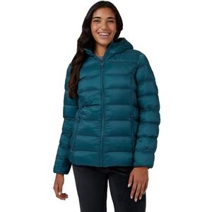 32 Degrees Women's Lightweight Recycled Poly-Fill Packable Hooded Jacket | Zippered Pockets | Water Repellent (Small, Dried Basil)
