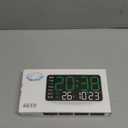 MASHI 8.4''Large Digital Wall Clock, Led Alarm Clock with Big Digits, Date, Temperature, DST, Modern Decor Design for Desk,5-Level Brightness for Room, Bedroom, Gift, Yougster and Elderly (Purple)