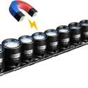 3/8" Drive Magnetic Impact Socket Set, 13-Piece Shallow Socket Set with Storage Rail, Metric Size 7mm-19mm, 6 Point Magnetic Sockets, Cr-Mo Steel