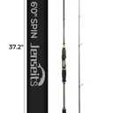 6’0” Spinning Fishing Rod, Medium Power Fast Action, 2-Piece Carbon Fiber Spinning Rod, 8-16LB Line Weight, 0.28-1.3oz Lure Weight, 5+1 Stainless Steel Ceramic Guides