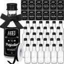 Jingmore 30 Pack 1.7oz Mini Liquor Bottles 50ml Plastic Alcohol Bottle with Cap, Labels, Ribbon for Party Supplies(Birthday, Black)