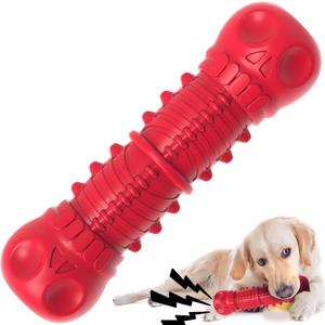 ZIKATON Dog Squeaky Toys for Aggressive Chewers, Durable Chew Toys for Large Medium Breed Dog, Dog Toys, Tough Durable Dogs Toys with Natural Rubber