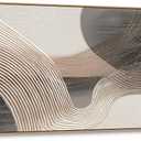 KZKU Large Abstract Canvas Wall Art for Living Room Neutral Beige Brown Textured Wave Artwork, Modern Minimalist Contemporary Wall Decor Panoramic Framed Canvas Print for Bedroom Office Hallway 20x40in
