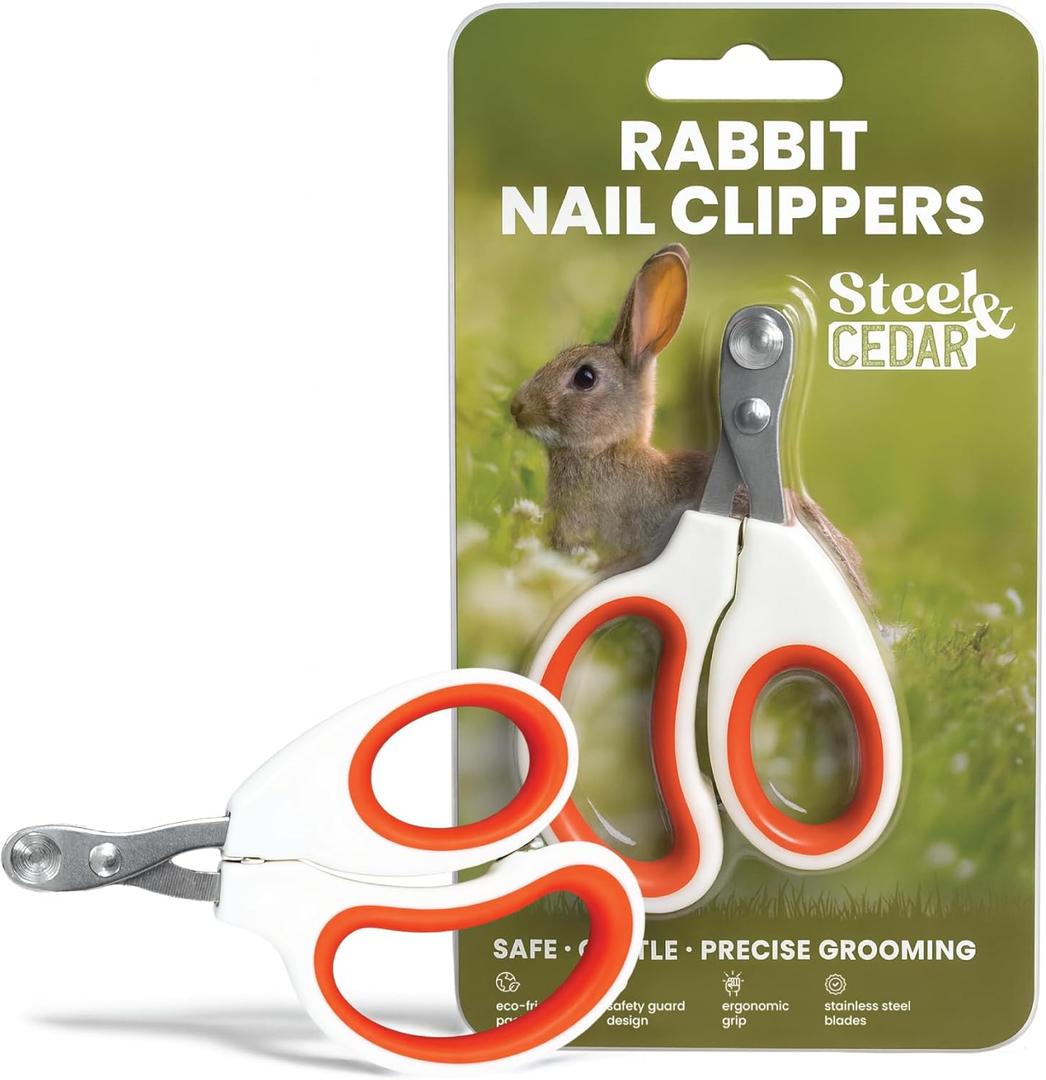 Steel & Cedar Rabbit Nail Clippers  Safe, Gentle Pet Nail Trimmer for Rabbits, Bunnies, Guinea Pigs, Ferrets & Small Animals  Stainless Steel Blades, Non-Slip Grip, Easy At-Home Grooming