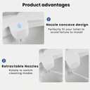 Ultra-Slim Bidet Toilet Attachment, Self-Cleaning Retractable Dual Nozzle (Rear & Feminine Wash), Non-Electric Bidet for Toilet with Adjustable Water Pressure, No Seat Gap, Easy DIY Install (White)