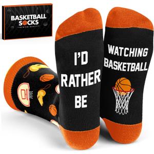Basketball Socks for Men, Women & Youth Funny Basketball Gifts, Stocking Stuffers, Novelty Socks for Players, Coaches, Boys & Girls, and Cool Sport Accessories for Christmas, One Size