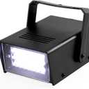 ENUOLI Mini LED Strobe Light White Color with 24 Super Bright LED Variable Speed Control for Christmas Clubs Stage Light Effect DJ Disco Bars Parties Halloween (White Color)