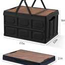 Collapsible Storage Bins Box with Lids and Handle, 30L Portable Plastic Storage Crate Containers Totes, Instacrate Stackable Foldable Camping Basket Supplies for Camp Fishing Car RV, Office (Black)
