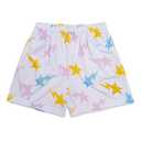 DIOTSR Mens Retro Casual Graphic Shorts Elastic Waistband Streetwear Athletic Basketball Running Active Shorts with Pockets (White-Pink Star, Medium)