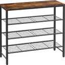 Kitsure Shoe Rack for Closet, Rustic Brown Shoe Organizer with Leveling Feet, Sturdy & Rust-Proof Shoe Storage for Entryway, Bedroom, Living Room, 29.5" x 11.4" x 24.8", Brown