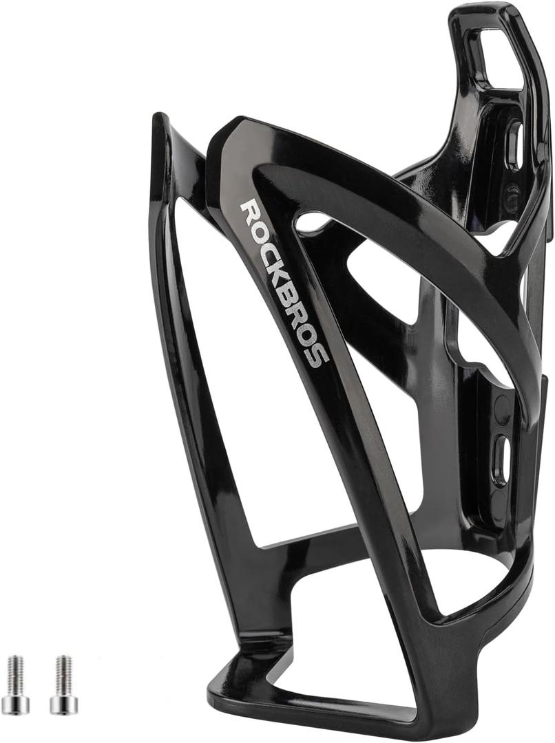 ROCKBROS Bike Water Bottle Holder Ultra-Light Bicycle Bottle Cages with Screws Tool, Universal Bike Cup Holder Rack for Road MTB Bikes (Standard, Black)