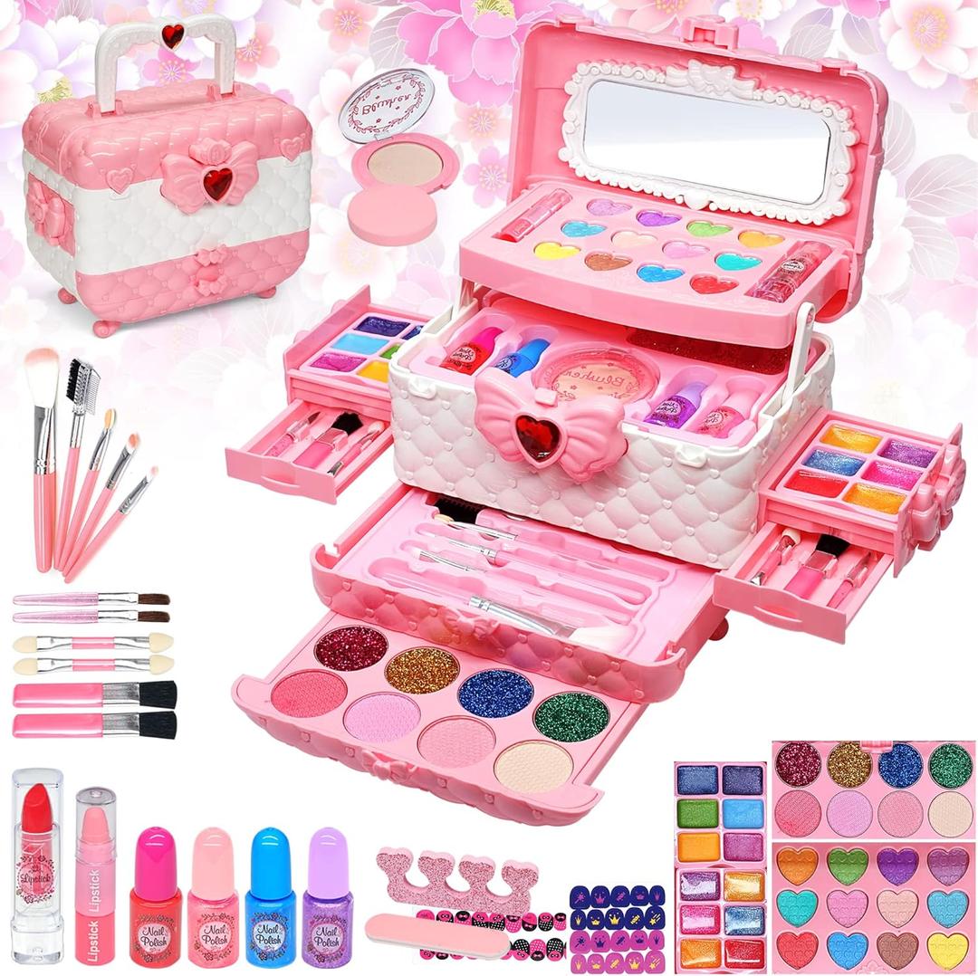 Kids Makeup Sets for Girls - Kids Makeup Sets for Girls 5-8, Maquillaje para Nias, Play Make Up Kit, Best Toys for Little Girl,Princess Toddler Kid Stuff, Ages 3456789 10 Year Old Girl Birthday Gifts