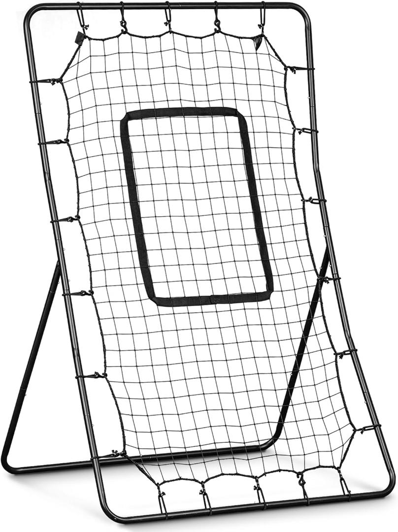 GoSports 5 x 3 ft Baseball & Softball Pitching and Fielding Rebounder - Pitch Back Return Net with Strike Zone