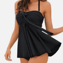 LookbookStore Women's Tankini Set - Halter Bandeau Two-Piece Self-Tied Swimsuits (XL)