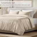 Bare Home 100% Rayon Made from Bamboo Luxury King Duvet Cover Set - Cooling - Breathable - Easy Fit - Soft Duvet Cover Set (King, Sand)