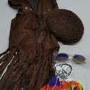 Spooktacular Creations 5 Pcs Halloween Men Hippie Vest Costume Set with Wig for Adult Halloween Costume Cosplay Party, S