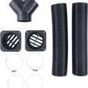 75mm Parking Heater Air Duct Vent Kit Hoses Clamps Y-Branch Connector Flat Air Vent Outlets Compatible with Eberspacher Webasto and More 5KW Chinese Air Diesel Parking Heaters