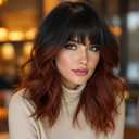 Ucubb Short Curly Wigs with Bangs for Women 14 Inches Wavy Bob Wig Synthetic Heat Resistant Fiber Wigs