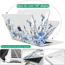 Compatible with MacBook Air 13 inch Case M5 2026 2025-2022 A3449 A3240 M4 A3113 M3 A2681 M2 Chip, Crystal Pattern Plastic Hard Case Cover for Mac Air 13.6 M5 Touch ID, Tropical Blue Flowers
