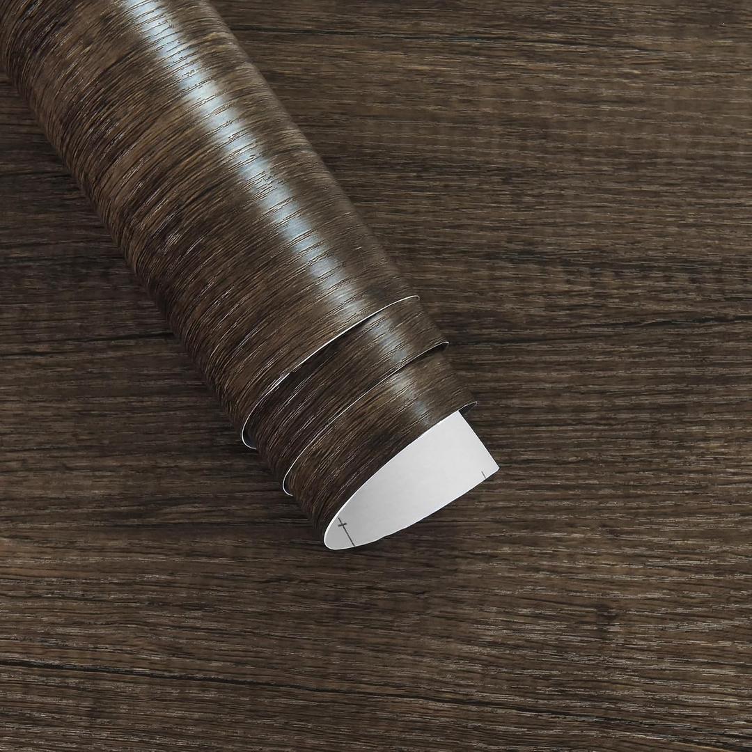 Extra Wide Dark Wood Contact Paper Peel and Stick Natural Walnut Wallpaper