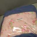 LELVA Romantic Roses Print Duvet Cover Set with Bed Skirt Pink Lace Ruffle Floral Shabby Chic Bedding Sets Full 4 Piece