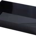 Sooyee Acrylic Serving Tray with Handles,16" x 12" Decorative Tray for Breakfast, Tea, Food, Butler,Coffee,Table Ottoman Vanity Countertop,Black