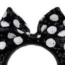 A Miaow Colorful Sequin Headband Glitter Bow Hair Clasp Adults Women Butterfly Hair Hoop Birthday Party Holiday Park Photo Supply (Black White)