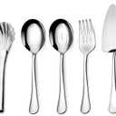 Serving Utensil Set,10 piece Serving Utensil with Serving SpoonsServing ForksServing Tongs Soup Ladle and Pie Server Buffet Catering Serving Utensils,Dishwasher Safe (5.5-11.2Inch-Serving Set-10pcs)